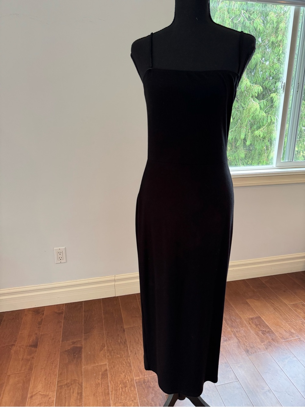 Reformation Black Spaghetti-Strap Maxi Dress